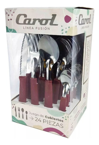 Set 24 Cubiertos Caja Visor Linea Fusion Borravino