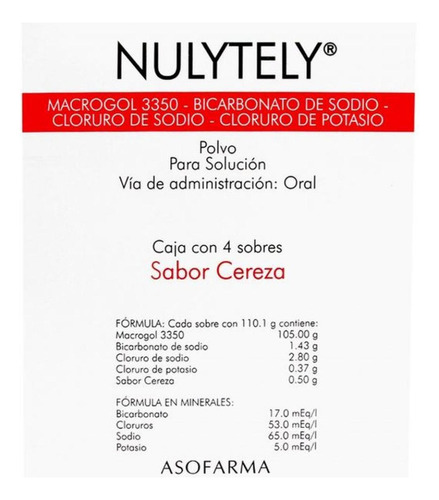 Nulytely Polvo Sabor Cereza Caja Con 4 Sobres Con 110.1 G
