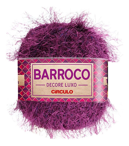 Barbante Barroco Decore Luxo Peludinho Círculo Crochê 280g Cor Beringela