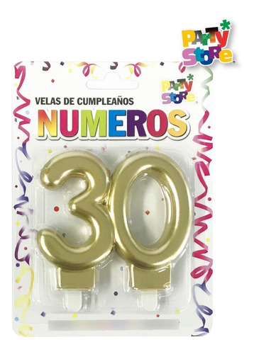 Vela Numero Cumpleaños Decada Dorado 30 40 50