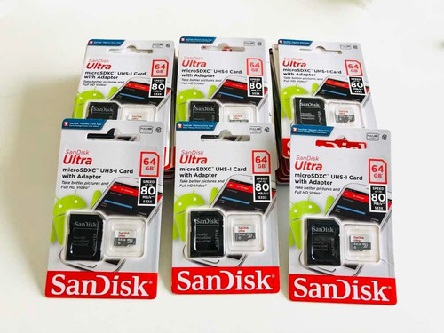 Micro Sd 64gb Sandisk Ultra Original Lacrado Na Embalagem