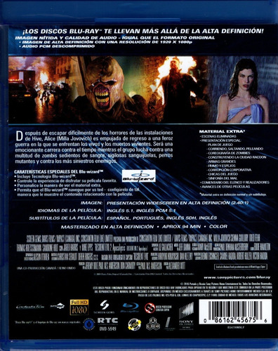 Resident Evil 2 Dos Apocalipsis Película Blu-ray