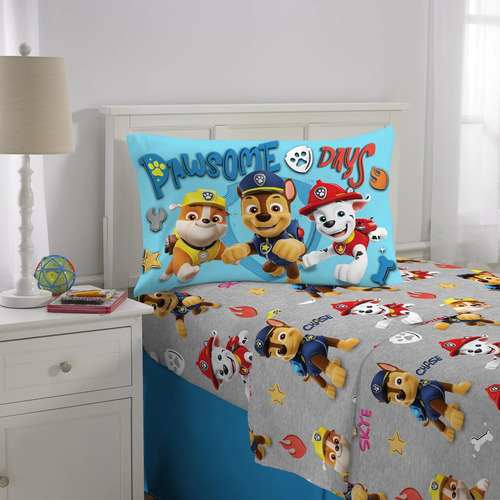 Set Cama Individual Paw Patrol 5pz Edredon 2 Vistas Sabanas Multicolor Paw Patrol