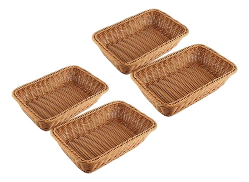 Cesta De Almacenamiento Rectangular De 4 Piezas Para Mesa O