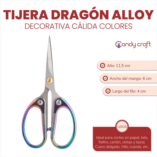 Tijera Manualidades Decorativa Marca Dragon Alloy En Colores