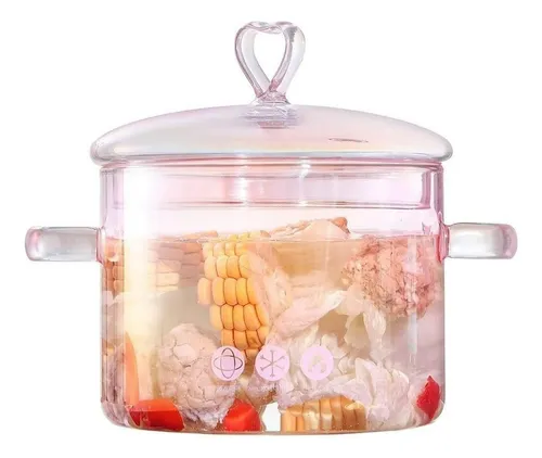 Ollas Transparentes Cocinar 1500 Ml Cristal Resistente Calor