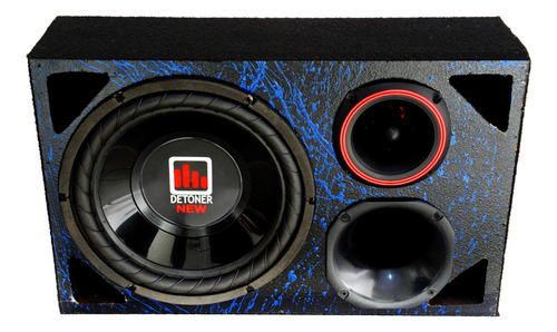 Caixa Trio Carro Detoner 12 Preto + Modulo Taramps Tl 1500