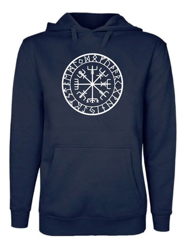 Polerón Estampado Unisex Brújula Vikinga - Vegvísir Runas