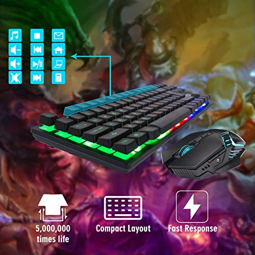 Combo Teclado Ratón Gaming Inalámbrico Tkl Led