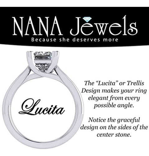 Nana Plata 7,00 Mm (2,00 Quilates) Corte Princesa Zirconia 5