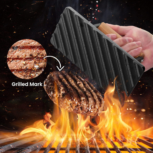 Prensa De Hierro Fundido Nutrichef, Resistente Para Parrilla