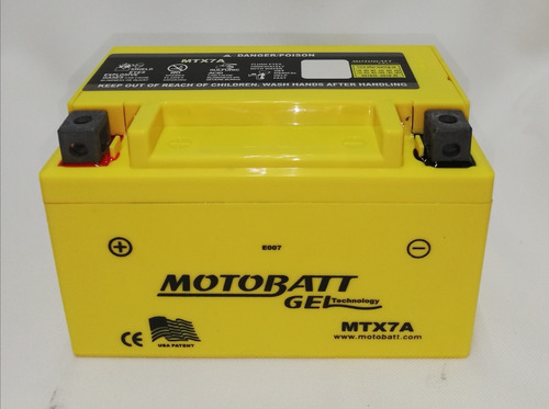 Bateria Gel Motoneta Ytx7a-bs Motobatt Ds150 Ws150 Gs150 Cs125 Dsg125 Gsc150 Gts175 Ws175 Vitalia 250z Rt200   