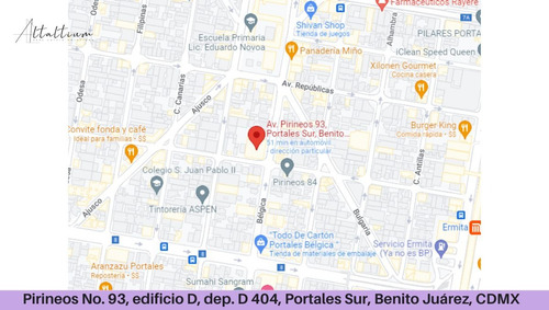 Venta Departamento Calle Pirineos No.93, Edificio D, Depto. 404-d, Portales Sur, Benito Juárez, Cdmx Pma26-di