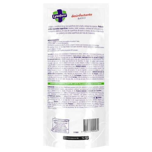 Imagen 2 de 2 de Lysoform Baño Acción Total - Doypack 500 500 Ml