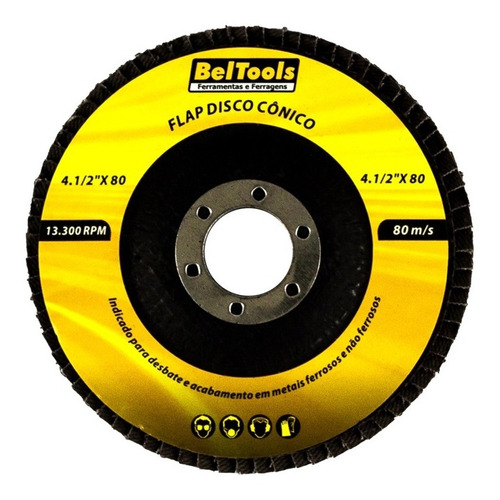 Disco Desbaste Para Ferro Flap Cônico 4.1/2x80 Beltools