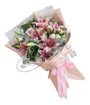 Comprar Ramo De Flores Lilium Lirios Rosados Flores A Domicilio
