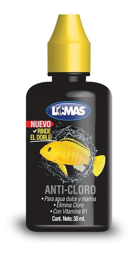 Anticloro Con Vitamina B1 30 Ml Acuario Lomas