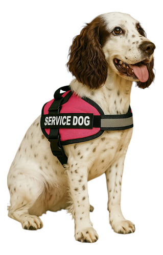 Arnes Para Perros De Servicio Todas Las Razas Uso Rudo Rosa Chicle Xs