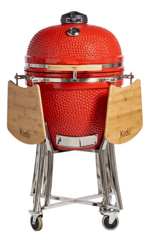 Parrilla Kamado Bbq Grill Kadu K20 Ahumador Ceramico Rojo