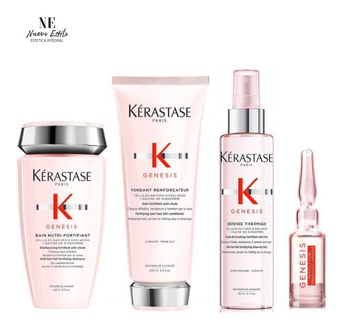 Kerastase Genesis Pack Shampo + Acond + Termico + Ampollas