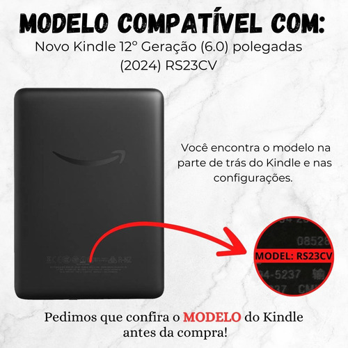 Capa Magnética Com Alça Para Kindle 12 Geração 6.0 (rs23cv)