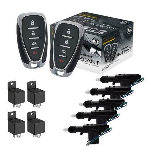 Kit Alarma Automotriz Black Hunter Elegant 5 Seguro 4 Relay