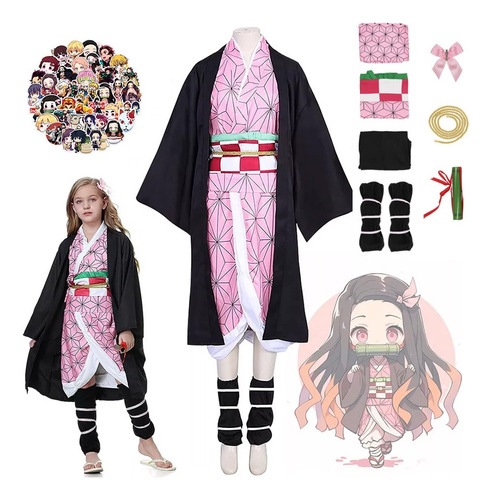 Disfraz De Demon Slayer Cosplay Kimono Traje Para Niños-nezuko,anime Demon Slayer Cosplay,trajes Kimono Accesorios Para Carnaval Halloween Fiestas 