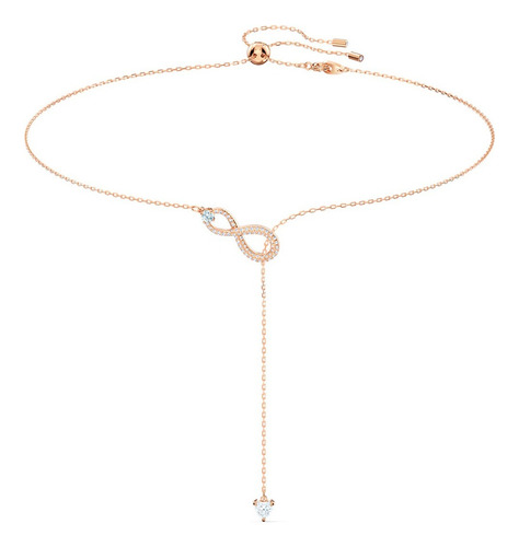 Collar Infinity Swarovski En Plata Y Oro Rosa Rosa