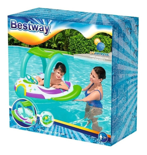Imagen 7 de 10 de Asiento Bote Bestway Inflable Con Techo Bocina Nave Espacial