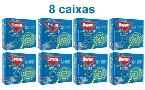 Kit 8 Caixas Repelente Baygon Espiral Contra Mosquitos