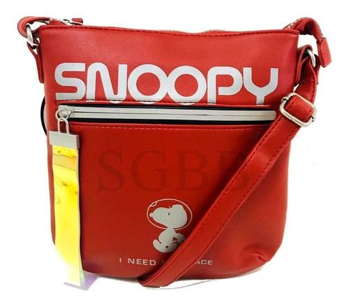Bolsa Snoopy Transversal Space Time Sp5902 Vermelha