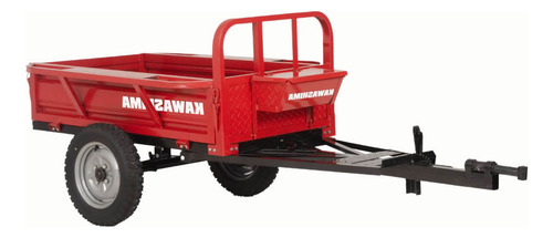 Kawashima TC 500-B Reboque agrícola de 500 kg com microtrator Vermelho/Preto