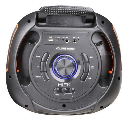 Sistema De Sonido Misik 2x12 - Luces Led - 45,000 W - Tws Negro