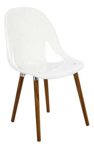 Silla Nina Wood Patas Madera Diseño Eames Sillas Baires4 Estructura De La Silla Patas De Madera Asiento Asiento Plástico Blanco Diseño De La Tela No Tiene Tela