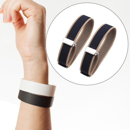 2 Soportes Ajustables Para Mangas De Camisa, Azul Beis