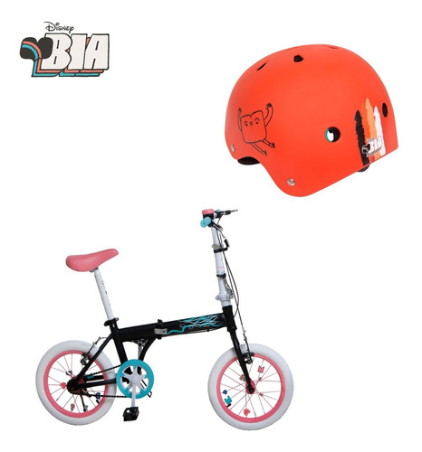 Bicicleta Plegable Bia Rodado 16 + Casco Infantil Bia Combo