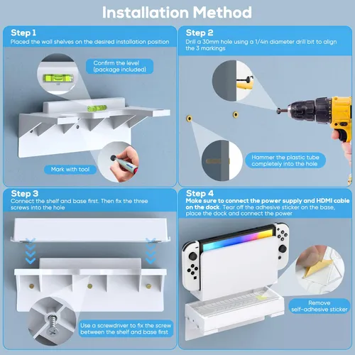 Kit De Montaje En Pared Para Nintendo Switch Y Oled Con Luce
