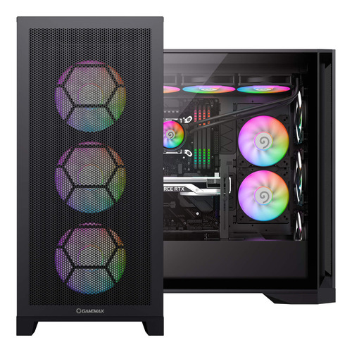 Gabinete Gamemax Full Tower Leader Preto 3-fan