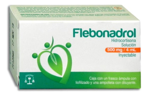 Flebonadrol Hidrocortisona 500mg/4ml Solución Inyectable C/1