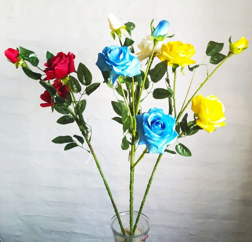 Flores Artificiales, 4 Varas De Rosas De 85 Cm