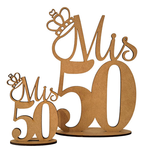 50 Souvenir 10cm Y 1 Central 20cm Mis 50 Con Corona Mdf