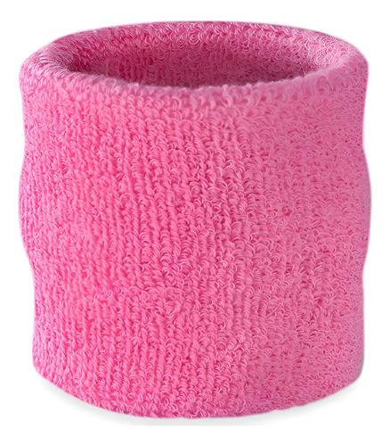 Par Munhequeira Atoalhada Pulso Tênis Squash Corrida Fitness Cor Rosa Tamanho Único