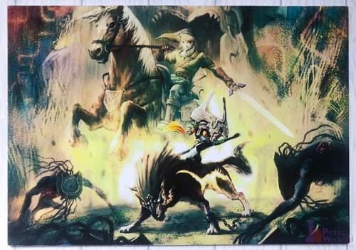 Cuadro Artesanal De Zelda Twilight Princess - Link Y Midna