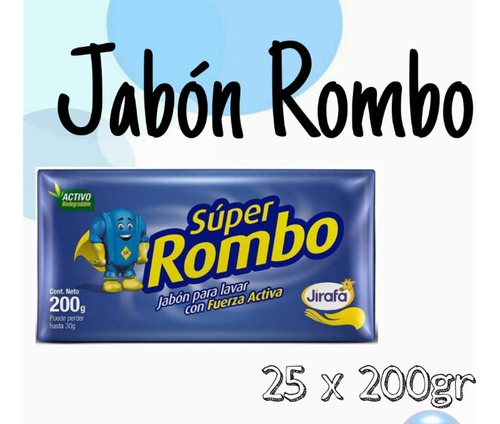 Jabón Super Rombo (25u X200gr). Ref. 20.entrega Delivery 