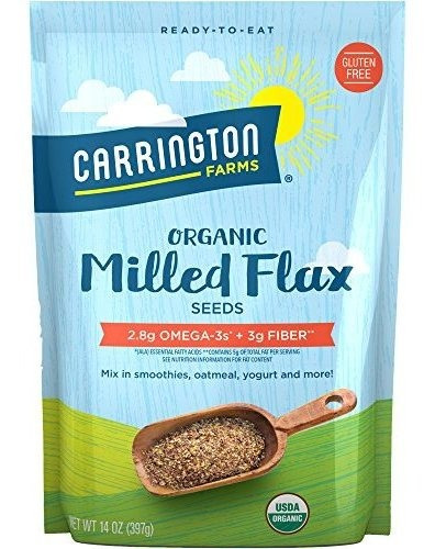 Carrington Farms Organic Milled Flax Seed, Gluten Free, Usda