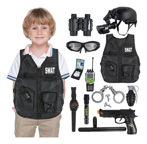 Redcrab Swat Conjunto De Disfraces De Policía For Niños