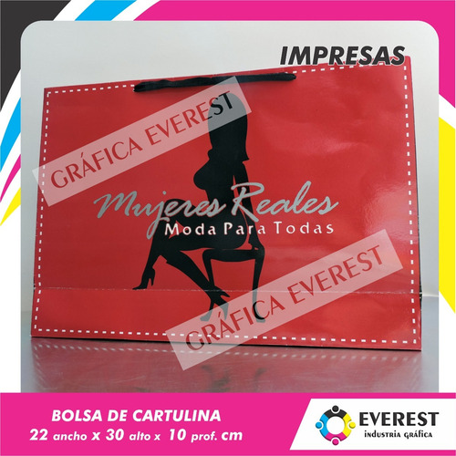 Bolsas De Cartulina 43x30x11 X 125u Impresas Offset 1 Color