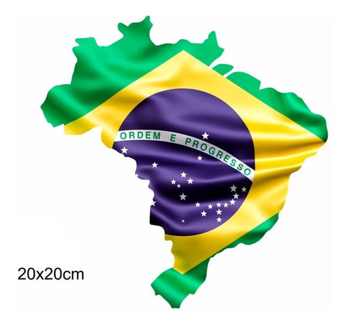 Imagem 1 de 1 de 4und Adesivo Bandeira Carro Brasil Bolsonaro 20x20 Patriota