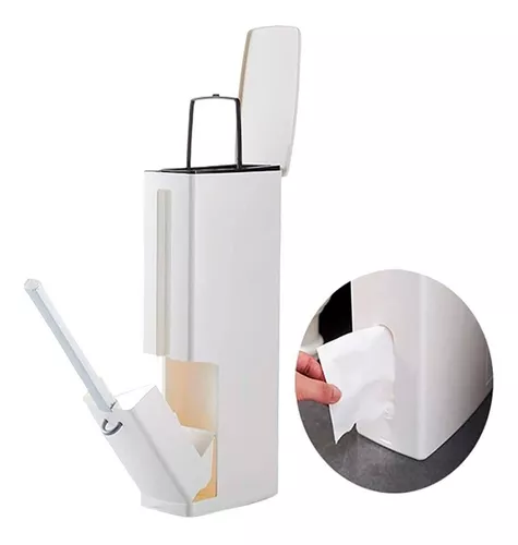 Papelera Con Tapa Y Pedal Ou 12l Cocina Baño Blanca Febo