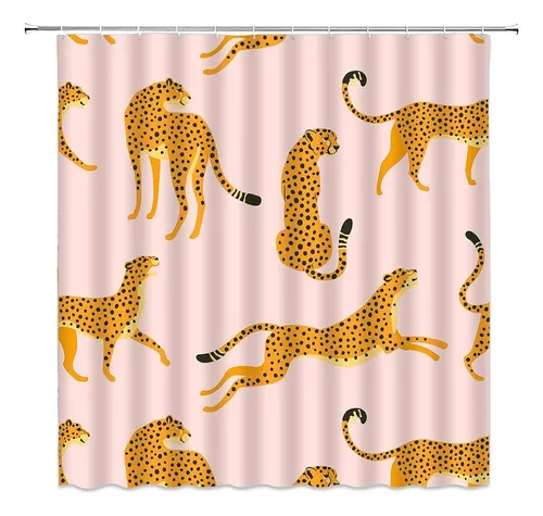 Kkiayy Leopard Race Cortina De Ducha Vida Silvestre Guepardo